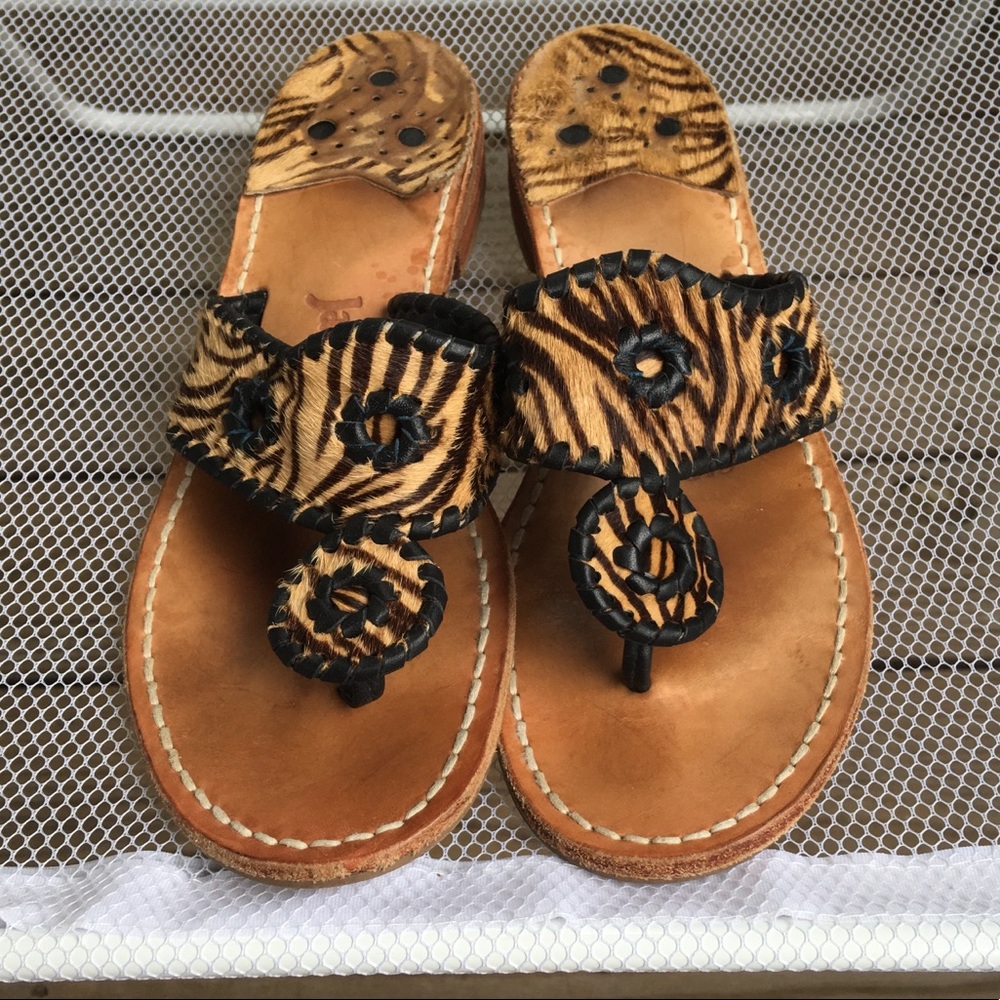 SALE! Cheetah/zebra print jack roger sandals